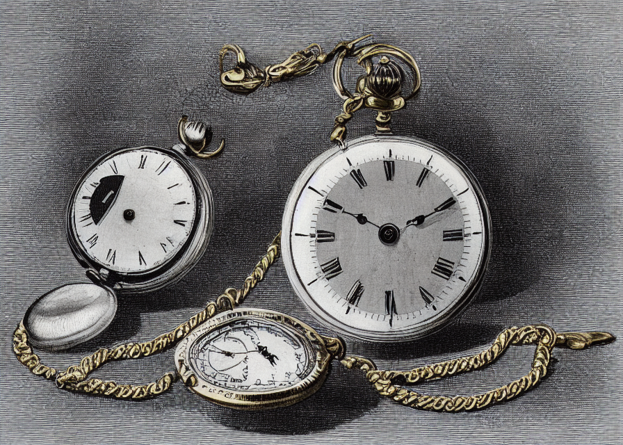 AI generated image of an old pocket watch.