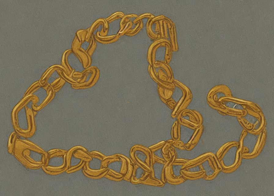 AI generated image of a gold chain.